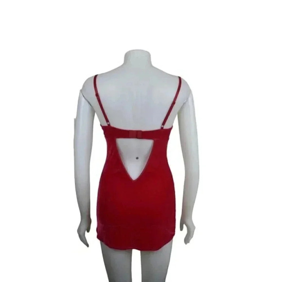 Vintage Frederick's of  Hollywood Hot Pink Corset Velour Garter Teddy Medium - Picture 6 of 9